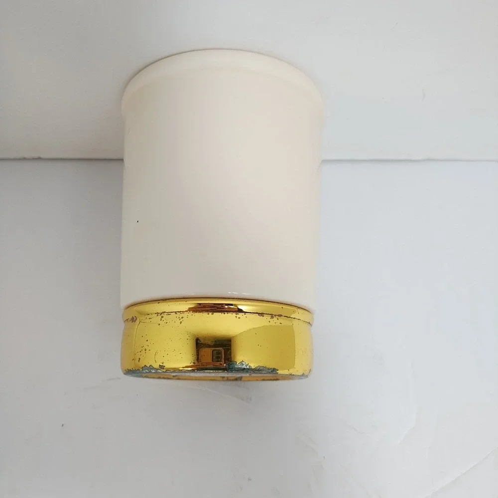 Vintage InterDesign York Bath Tumbler Cup‎ Brass Vanilla